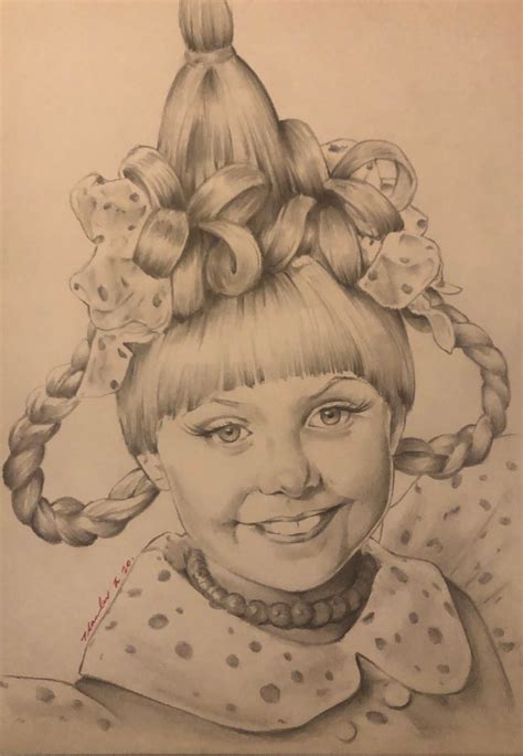 Cindy Lou Who The Grinch Original Drawing Fan Art A4 Etsy