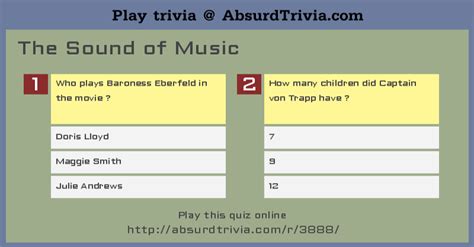 Trivia Quiz The Sound Of Music