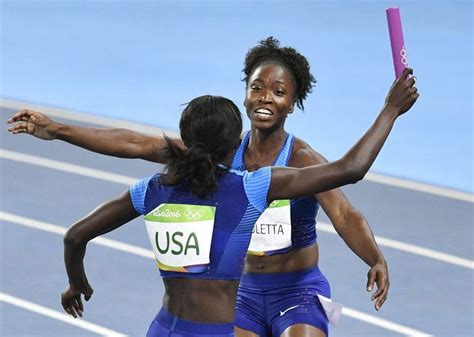 u s women s 4x100 relay team sprints past jamaica to capture olympic gold rio olympics 2016