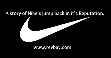 A Black And White Nike Logo With The Words A Story Of Nikes Jump Back