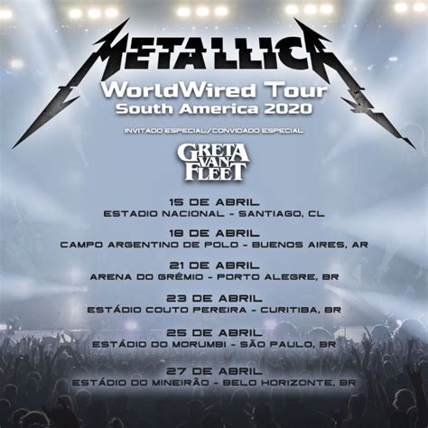 Metallica anuncia shows na América do Sul com abertura do Greta Van Fleet confira as datas
