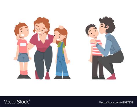 mother talking to their son and daughter vector image