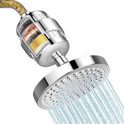 Shower Head and 15 Stage Shower Filter, FFIY High Output Hard Water ...