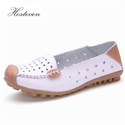 New Women Leather Womens Shoes Moccasins Mother Loafers Driving Soft