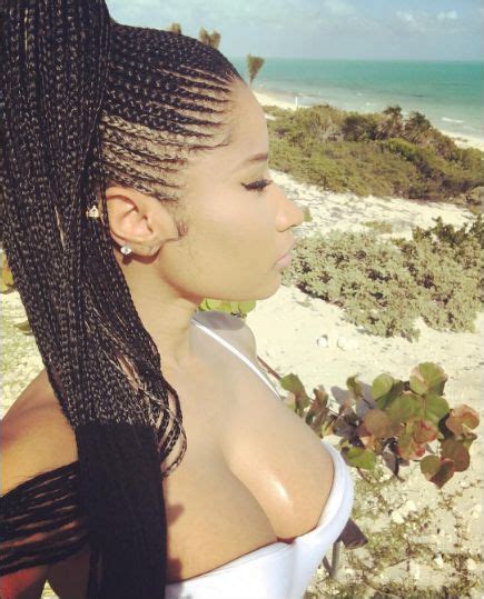 Nicki Minaj Rocking Some Cornrows On Vacay Pics Black Hair