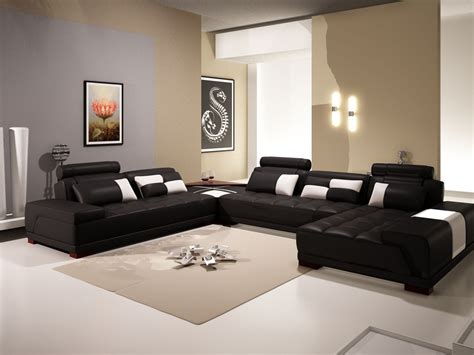 The key is to plan your room holistically, choosing accessories, lighting, and wall, floor and window. Phantom Contemporary Black Leather Sectional Sofa W/Ottoman