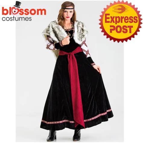 N708 Viking Costume Womens Nordic Medieval Warrior Dress Up Barbarian