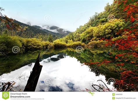Colorful Lake In Jiuzhai Valley Stock Image Image Of Cyan Small