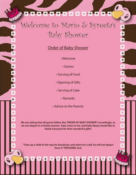 Make your baby shower a memorable one with best baby shower centerpieces. baby shower program image search results | Baby shower program, Baby shower planning list, Baby ...
