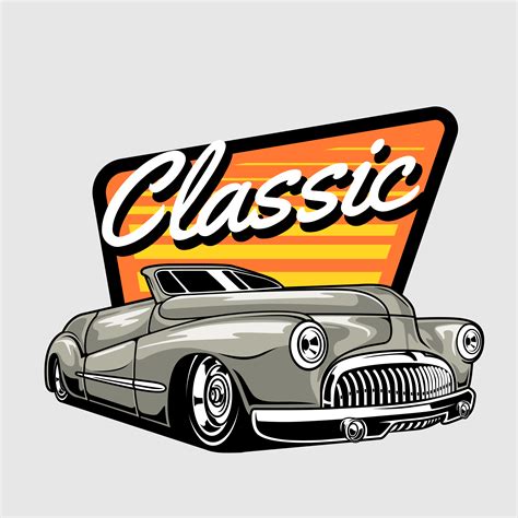 Classic Car On Orange And Yellow Abstract Design 1047475 Vector Art At