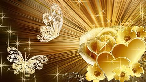 Golden Rose Hd Desktop Background Wallpaper Free In 2020 Floral