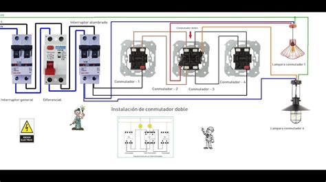 Instalación De Doble Conmutador Esquemas Electricos Instalacion Simbologia Electrica