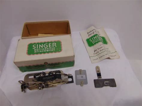 Vintage Singer Buttonhole Attachment W Box Lock Stitch Usa