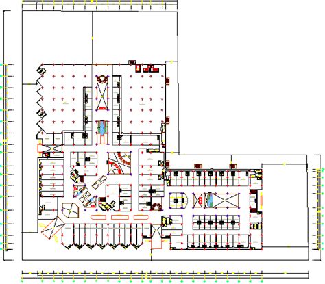 First Floor Layout Plan Details Of Shopping Mall Dwg File Cadbull