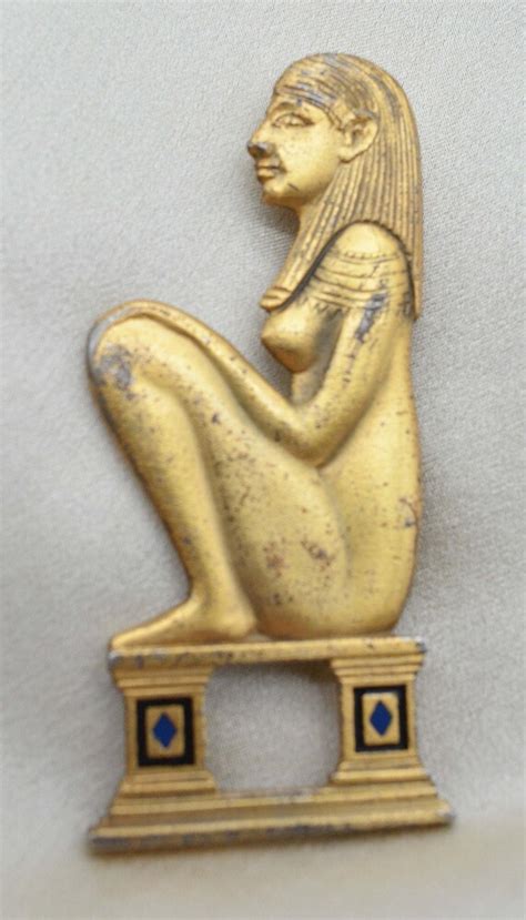 egyptian revival nude queen cleopatra seated brooch … gem