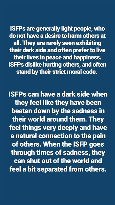 Isfp Dark Side Infp Personality Isfp Deep Thought Quotes
