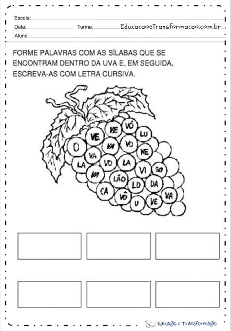 Forme Palavras Com As Letras Abaixo