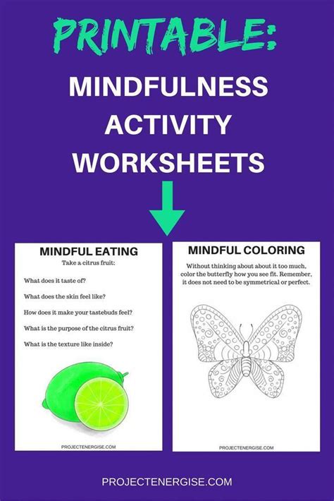 Printable Mindfulness Worksheets For Youth