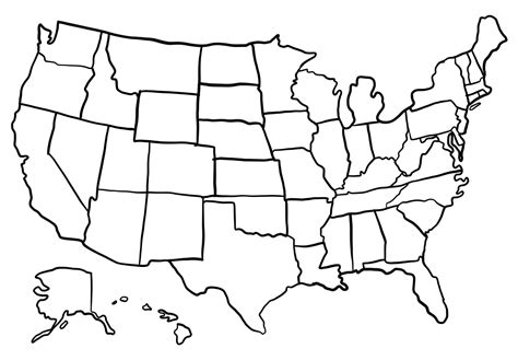 4 Best Images Of 50 States Printable Out Maps 50 States Map Blank