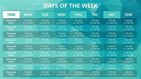 Free Powerpoint Weekly Schedule Template For Scheduling Employees Can