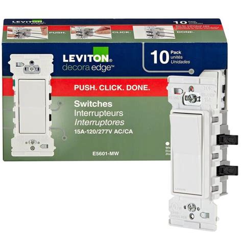 Leviton Decora Edge 15 Amp Single Pole Switch 10 Pack White M02 E5601