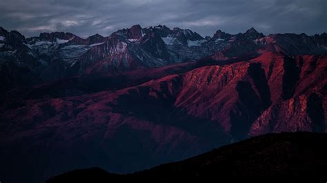 Mountains Peaks Fog Night Snowy Usa 4k Peaks Mountains Fog