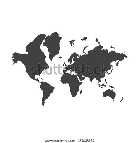 World Map Silhouette Illustration On White Stock Illustration 485638159
