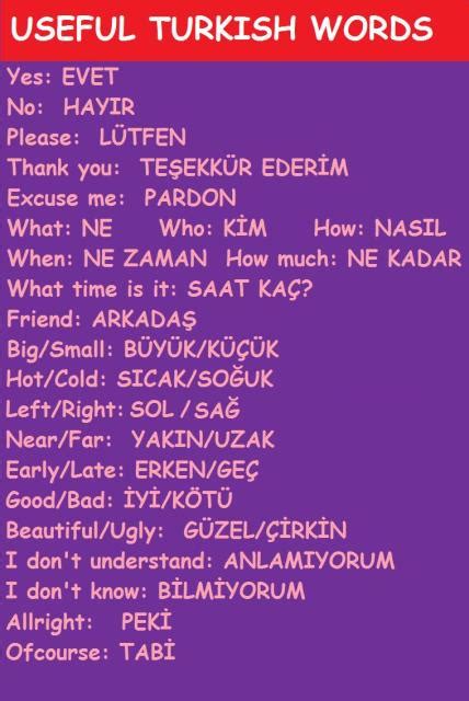 Useful Turkish words by dATranslators on DeviantArt