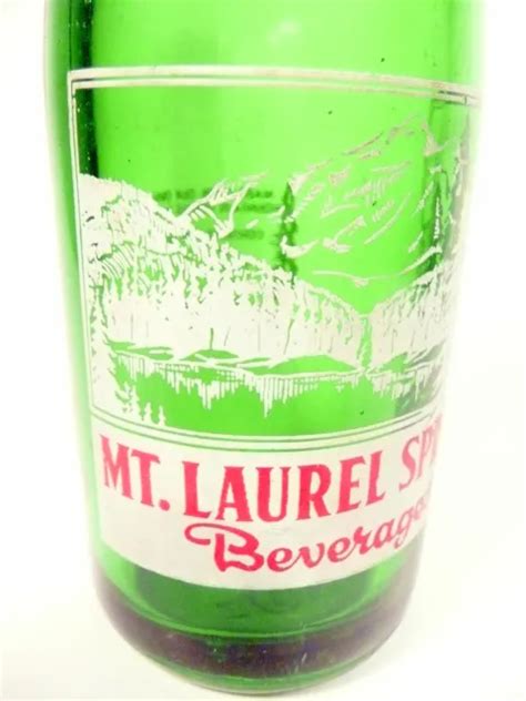 VINTAGE ACL SODA POP Bottle Green MT LAUREL SPRING Of TEMPLE PA Oz ACL PicClick