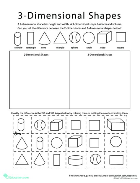 Two Dimensional Shapes Worksheet