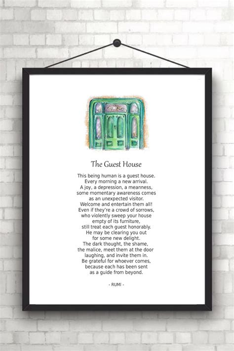 The Guest House Rumi Poem Instant Download Printable Etsy