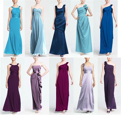 Mix And Match Blue Bridesmaids Dresses And Purple Bridemaids Dresses