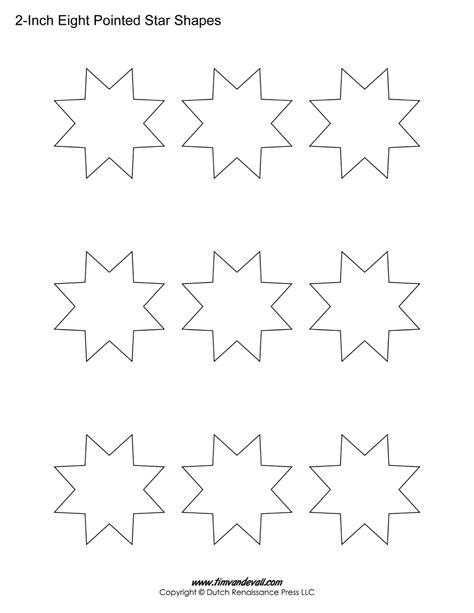 Eight Pointed Stars Tims Printables