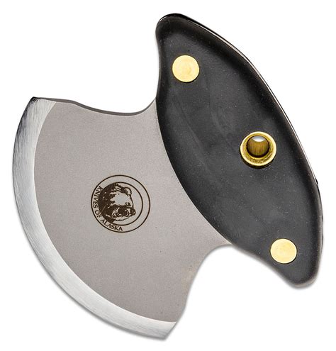 knives of alaska magnum ulu knife 3 4 d2 bead blast blade black santoprene suregrip handles