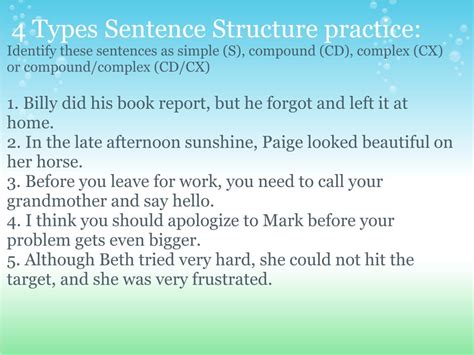 Ppt Sentence Structure 4 Types Of Sentences Powerpoint Presentation