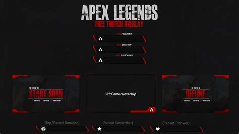 Apex Legends Streamer Template Pack Overlay Info Panels On Off Images