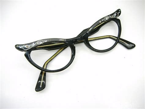 Vintage Winged Cat Eye Glasses Sunglasses Eyeglasses 50s Pointy