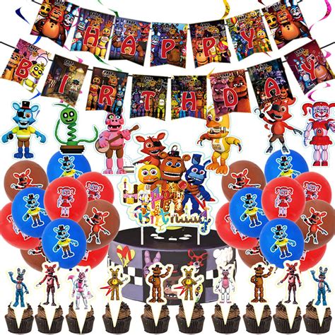 Buy Lucasng Five Nights At Freddy Party Supplies Fnaf Game Themed Party Decor Incluing Fnaf