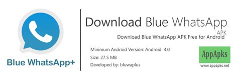 The apk file of the app is not available on the play store but we'll tell you how you can easily download the. Blue WhatsApp (Plus) Latest Version APK Download for ...