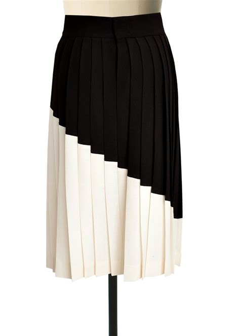 Black And White Double Georgette Pleated Skirt Elizabeths Custom