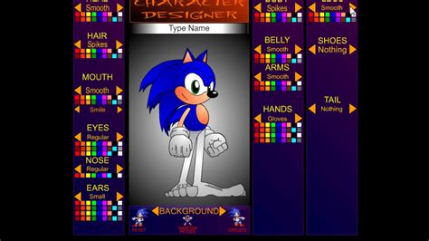 Sonic Character Designer How To Make Sonic The Hedgehog Youtube