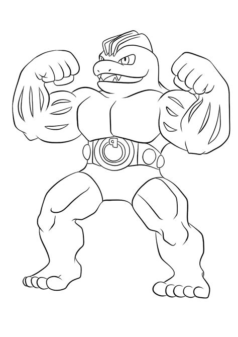 Machoke En Pok Mon Para Colorear Imprimir E Dibujar Coloringonly Com