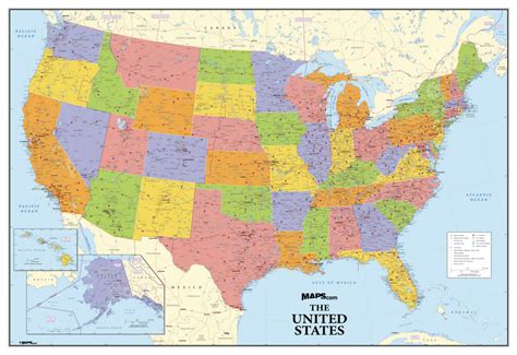 Usa Deluxe Political Wall Map