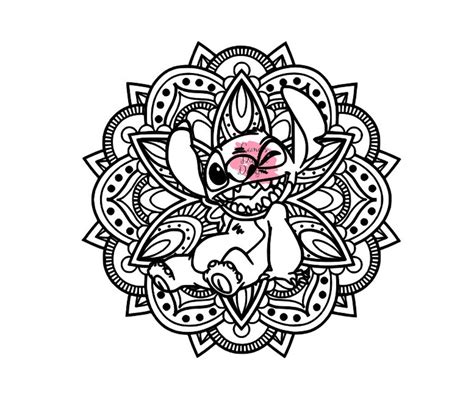 Stitch Mandala Zendala Lilo And Stitch Coloring Page Etsy India