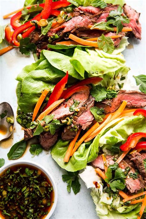 Thai Style Sliced Beef Lettuce Wraps Leites Culinaria