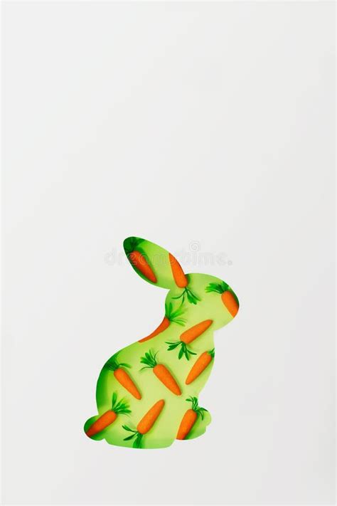 Easter Bunny Greeting Card Cut Out Bunny Shape With Small Decorative