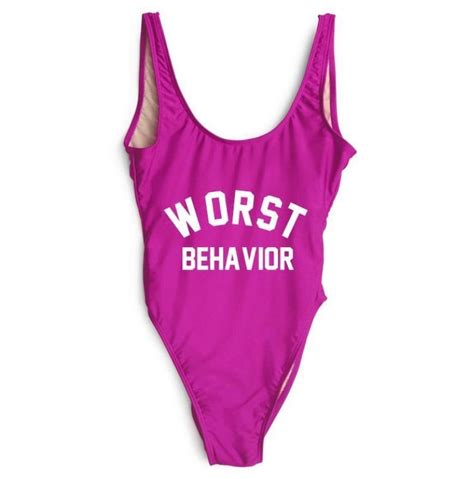 Black Worst Behavior Swimsuit Etsy