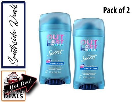 secret outlast invisible solid antiperspirant deodorant for women completely clean scent 2 6
