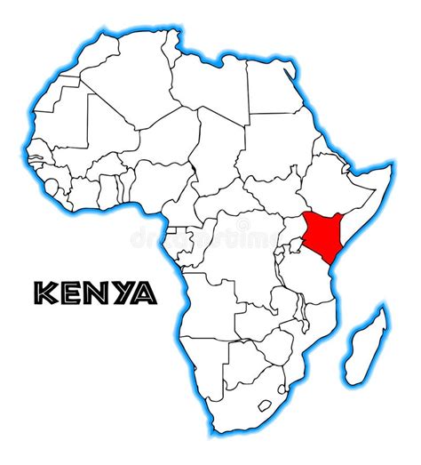 Mapa De Kenia África Ilustración Del Vector Ilustración De Nadie