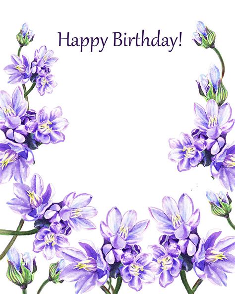 Purple Happy Birthday Flowers